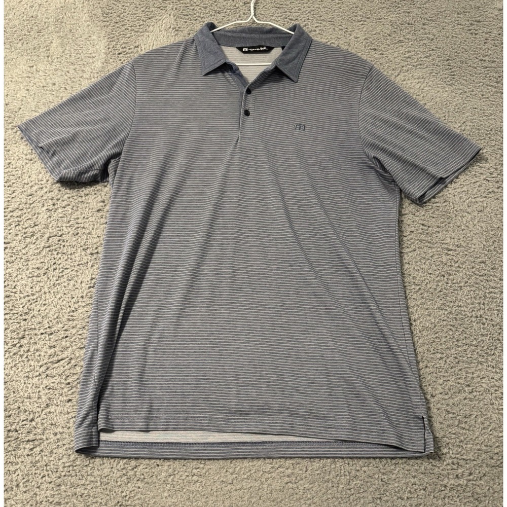 Travis Mathew Polo Shirt Large Striped Casual Outdoor‎ Golf Performance Men's